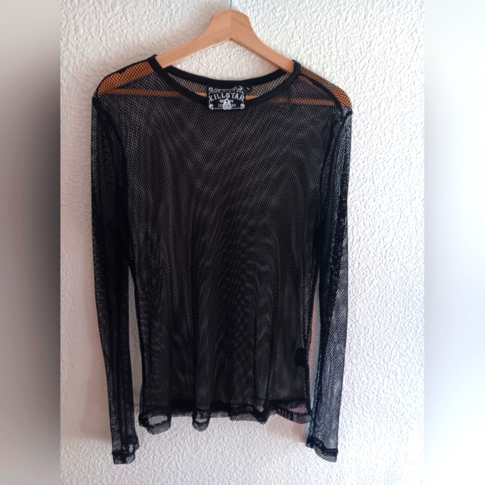 Mens Killstar fishnet shirt L